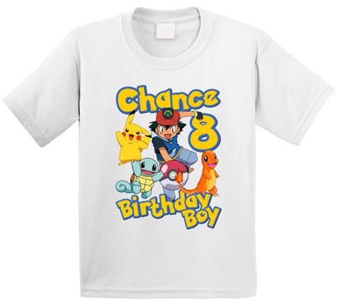 Pokemon Birthday Boy With Name And Age T Shirt
