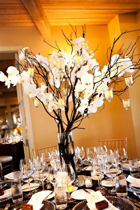 Branches Centerpiece With Orchids Minus The Candles Branch