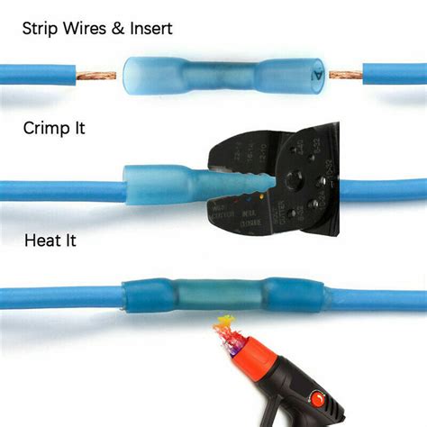 50pcs Solder Seal Heat Shrink Butt Electrical Wire Crimp Terminal