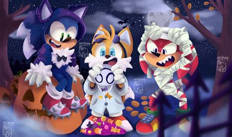 Team Sonic Halloween Art By Astiell Aleks Rsonicthehedgehog