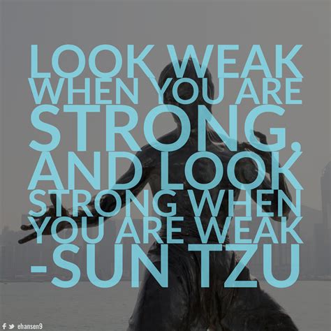 Look weak when you are strong, and look strong when you are weak -Sun Tzu #QotD | You are strong 