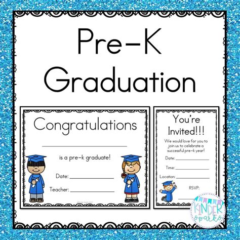 Pre K Graduation Certificate And Invitation Packet Pre K Graduation