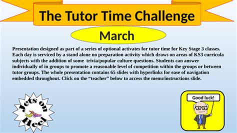 Tutor Time March Quiz Teaching Resources