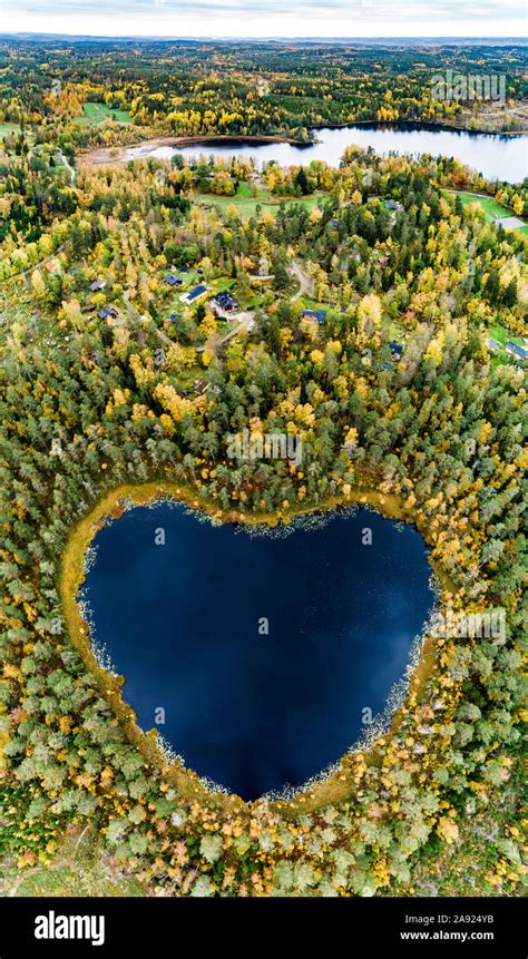 Heart Shaped Lake Surrounded By Forest Stock Photo Alamy