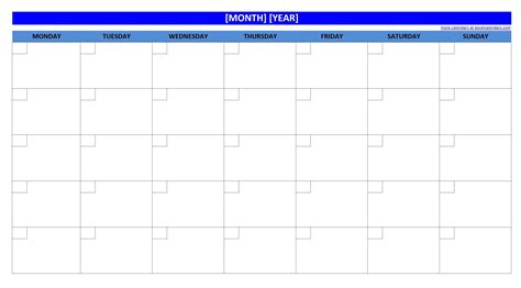 Printable Blank Monthly Calendar Blank Weekly Calendar Blank Monthly