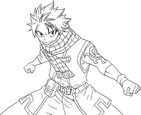 Fairy Tail Natsu Dragneel Coloring Pages Sketch Coloring Page