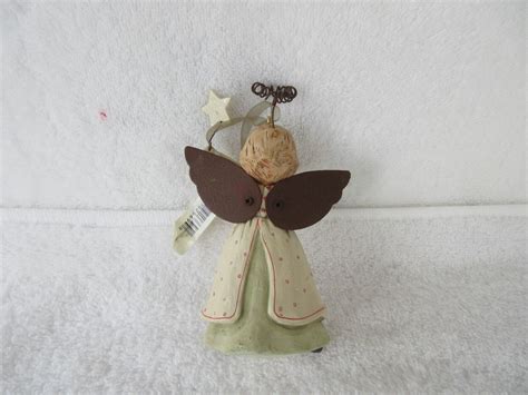 Hallmark Country Angel Ornament 1xao6027 Star Wand Metal Wings And Halo