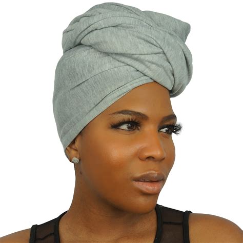 Stretch Head Wraps For Women Heather Grey Extra Long Etsy
