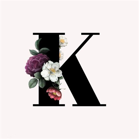 Classic And Elegant Floral Alphabet Font Letter K Free Image By