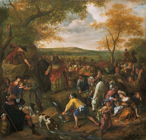Moses Striking The Rock Painting By Jan Steen Fine Art America