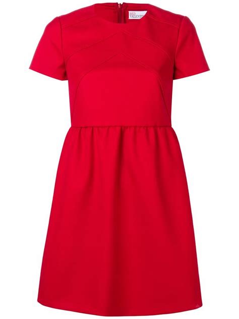 Valentino Structured Shift Dress Red Red Valentino Womens Dresses Y Fine