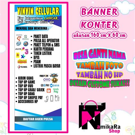 Jual Banner Spanduk Backdrop Konter Banner Konter Cellular Custome