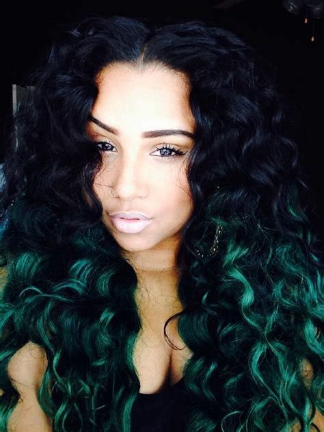 Green Ombre Curls Green Hair Curly Hair Styles Hair Styles