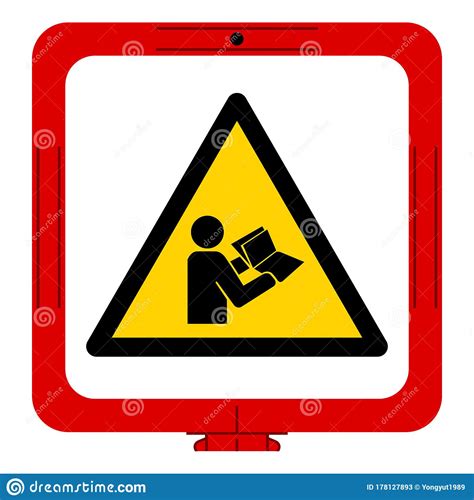 Warning Refer Instruction Manual Booklet Symbol Signvector