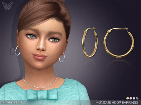 Monique Hoop Earrings For Kids By Feyona At Tsr Sims 4 Updates
