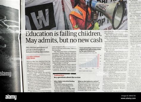 Guardian Newspaper Article Education Is Failing Children May Admits