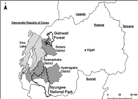 Map Showing The Three Rwandan Districts In Which Study