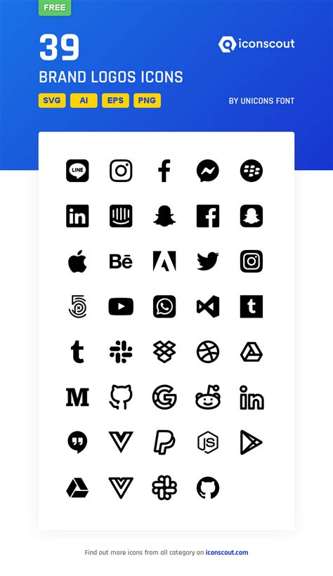 Brand Logos Free Icon Pack 39 Line Icons Logo Branding Logos Free
