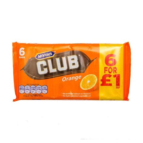 Mcvities Club Orange Bar 6x22g Dolce And Gourmando Inc