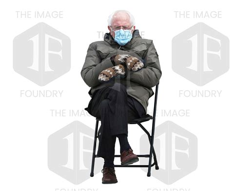 Bernie Sanders Sitting With Mittens At Inauguration Transparent Vector