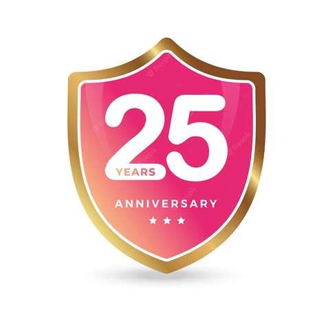 25º Aniversário De 25 Anos Celebrando O Rótulo Do Logotipo Do ícone