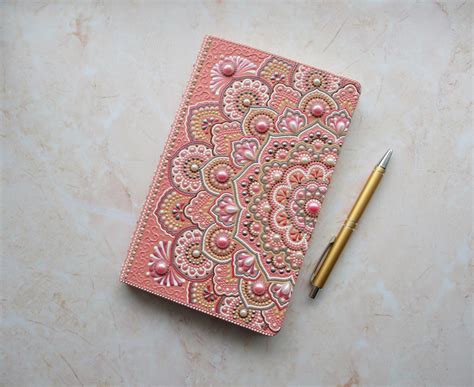 Cuaderno Mandala Rosa Cuaderno De Tapa Dura Cuaderno Pintado Etsy