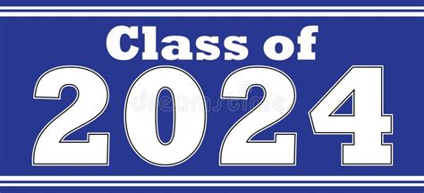 Class Of 2024 Banner With Diploma And Cap Stock Illustration