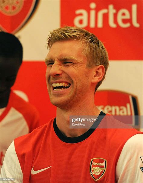 Per Mertesacker Of Arsenal Fc Takes Part In An Airtel Promotional