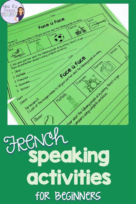 French speaking activities - Mme R's French Resources | French teaching ...