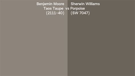 Benjamin Moore Taos Taupe 2111 40 Vs Sherwin Williams Porpoise SW