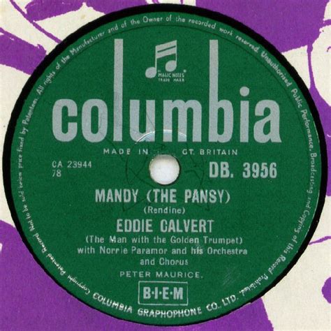 Eddie Calvert Mandy The Pansy Never Say Goodbye Shellac Discogs