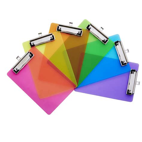 A5 Transparent Clipboard Assorted Neon Colours Officeworks