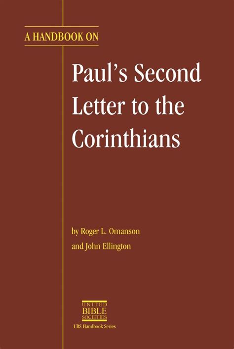 A Handbook On Pauls Second Letter To The Corinthians Ubs Global Store
