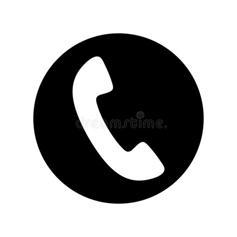 Phone Icon In Black Circle Telephone Symbol Stock Vector