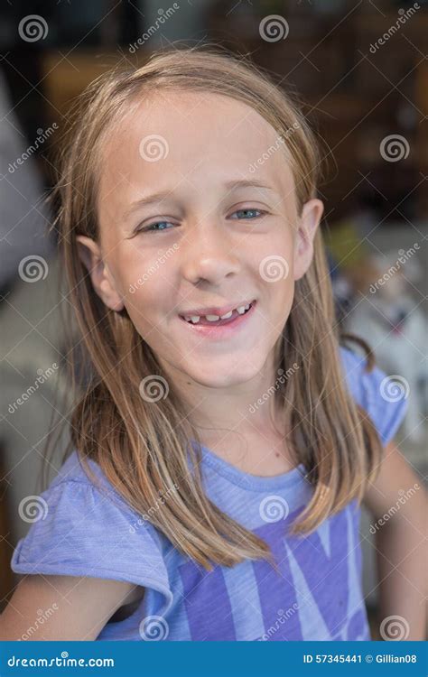 Goofy Girl Smiling To Camera Stock Image Image Of Looking Goofy