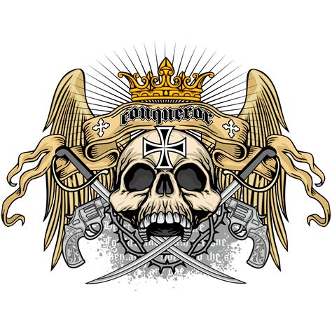 Grunge Skull Coat Of Arms 564875 Vector Art At Vecteezy