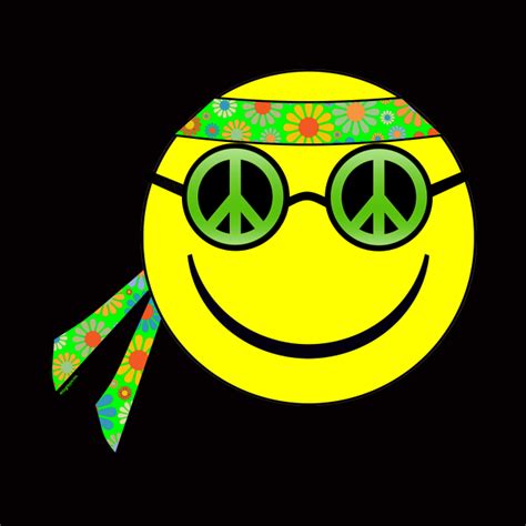 Smiley Hippie Peace Sign Sunglassesflower Headband Peace Sign