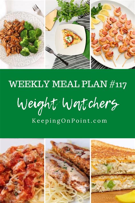 Ww Weight Watchers Weekly Meal Plan 117