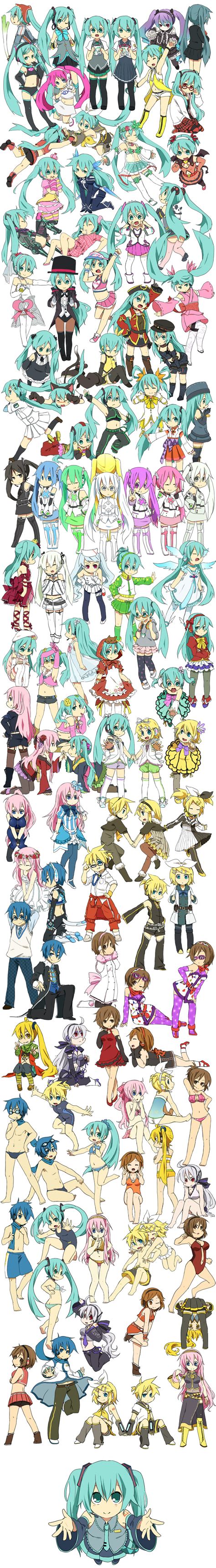 Hatsune Miku Kagamine Rin Megurine Luka Kagamine Len Kaito And 7