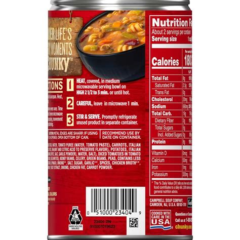 Campbells Chunky Minestrone Soup With Italian Sausage 18 Oz Shipt