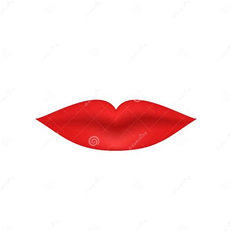 realistic red lips isolated on white background glamour lip icon woman s mouth stock vector