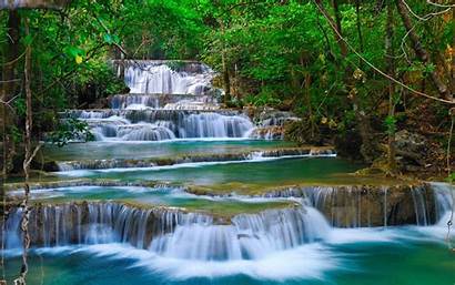 Waterfall Tropical Thailand Forest Background Nature Cascade