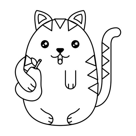 Gatos Kawaii Imágenes De Gatitos Dibujos Para Colorear Y En Png