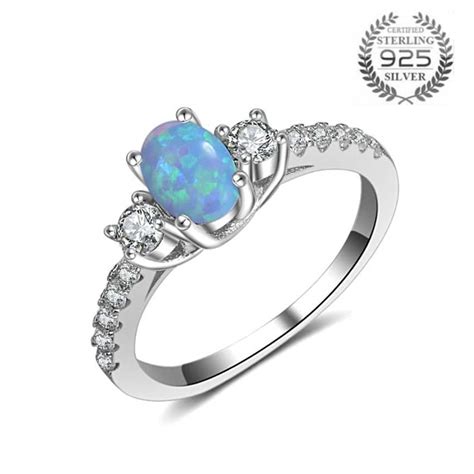 Certified Natural Blue Fire Opal Ring 925 Sterling Silver Borkut