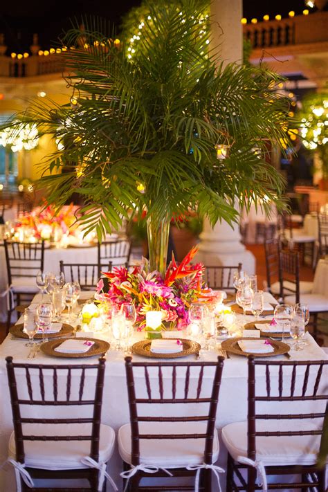 Elegant Tropical Wedding Centerpiece Elizabeth Anne