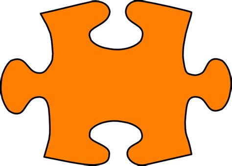 Orange Jigsaw Puzzle Piece Large Clip Art At Vector Clip