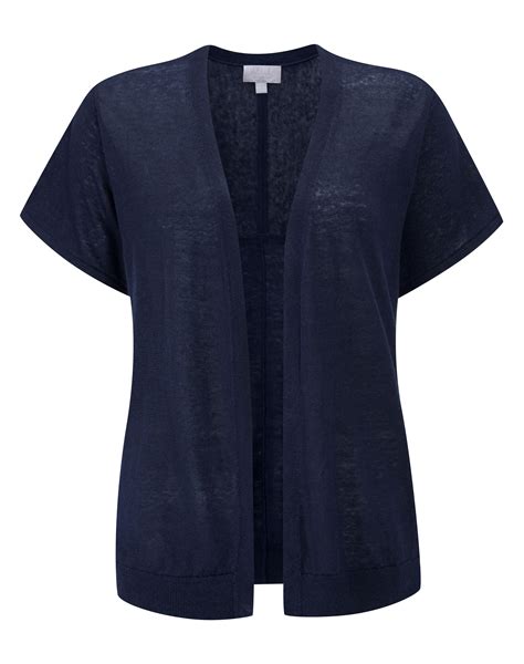 Navy Linen Relaxed Cardigan Pure Collection