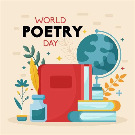 Flat World Poetry Day Background 9505284 Vector Art At Vecteezy