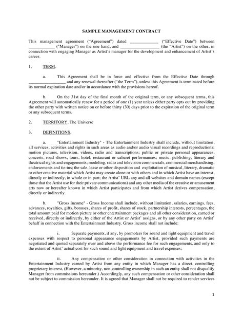 Business Manager Contract - 9+ Examples, Format, Pdf | Examples