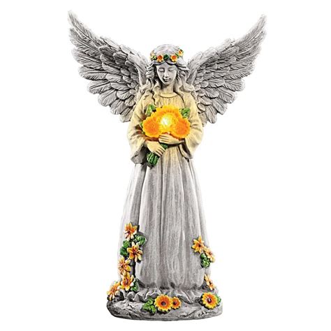 Angel Sunflower Spread Wing Solar Light Garden Statue Buy Garden Statue Solar Light Angel